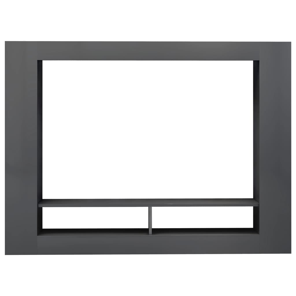 vidaXL Móvel de TV 152x22x113 cm contraplacado cinzento brilhante