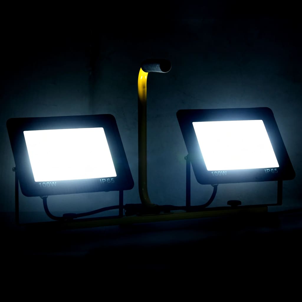 vidaXL Projetor c/ iluminação LED e pega 2x100 W branco frio