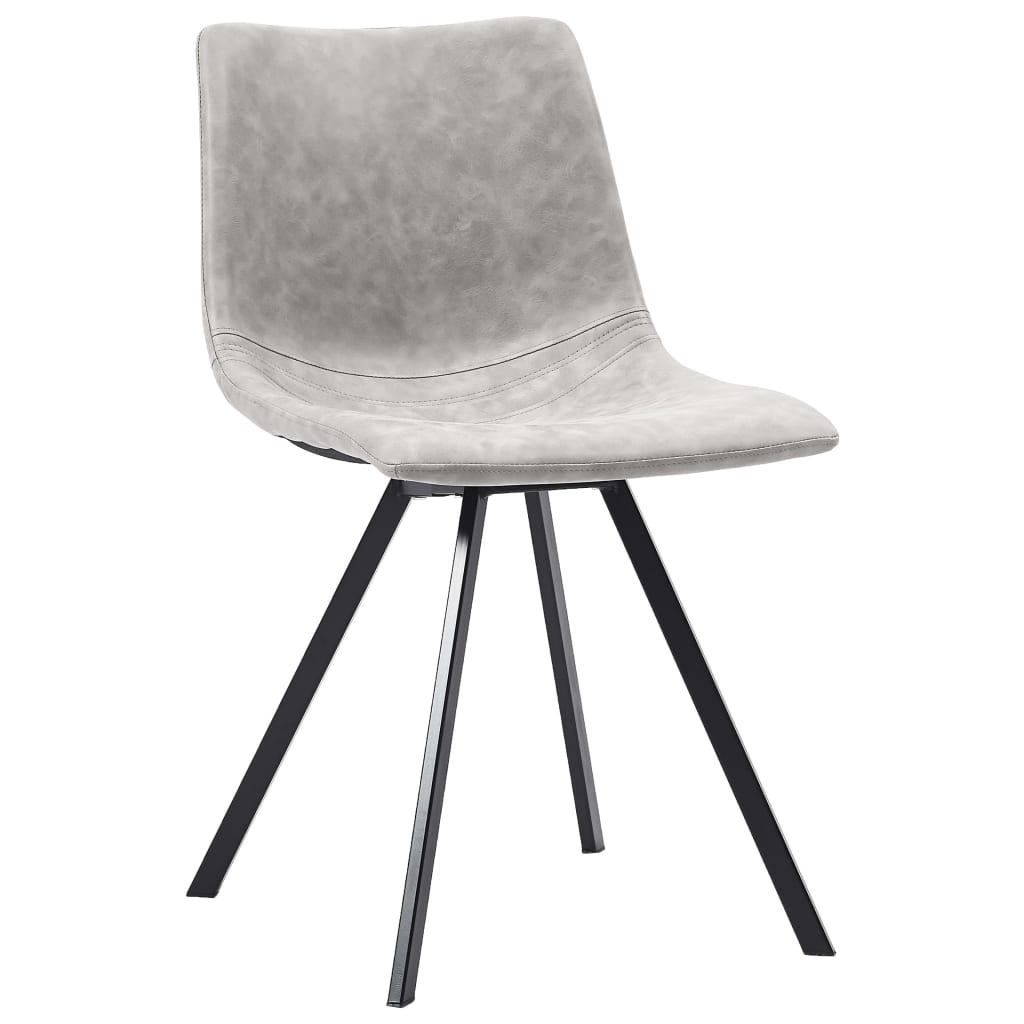 vidaXL Cadeiras de jantar 6 pcs couro artificial cinzento-claro