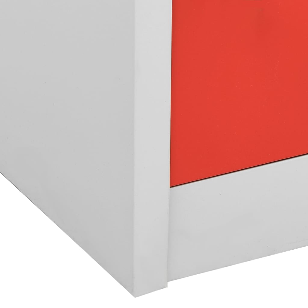 vidaXL Cacifo 90x45x92,5 cm aço cinzento-claro e vermelho