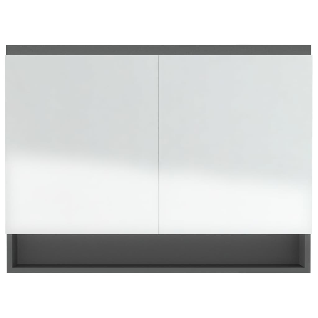 vidaXL Armário espelhado para casa de banho 80x15x60 cm MDF cinzento