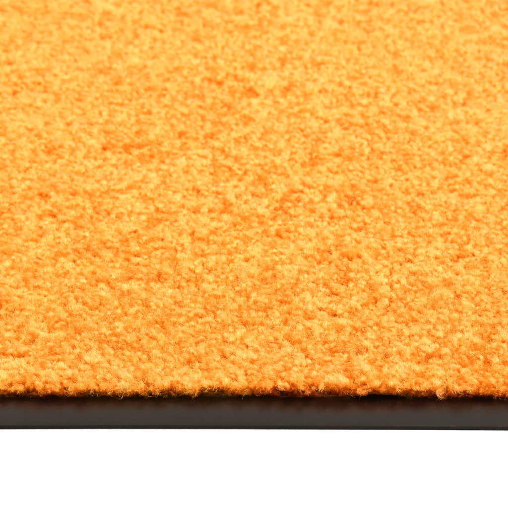 vidaXL Tapete de porta lavável 60x90 cm laranja