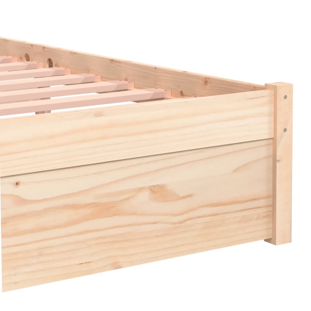 vidaXL Estrutura de cama pequena solteiro 75x190 cm madeira maciça