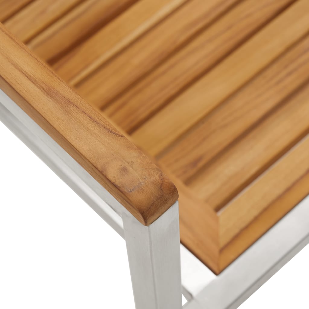 vidaXL Cadeiras de jardim 2 pcs madeira teca maciça e aço inoxidável