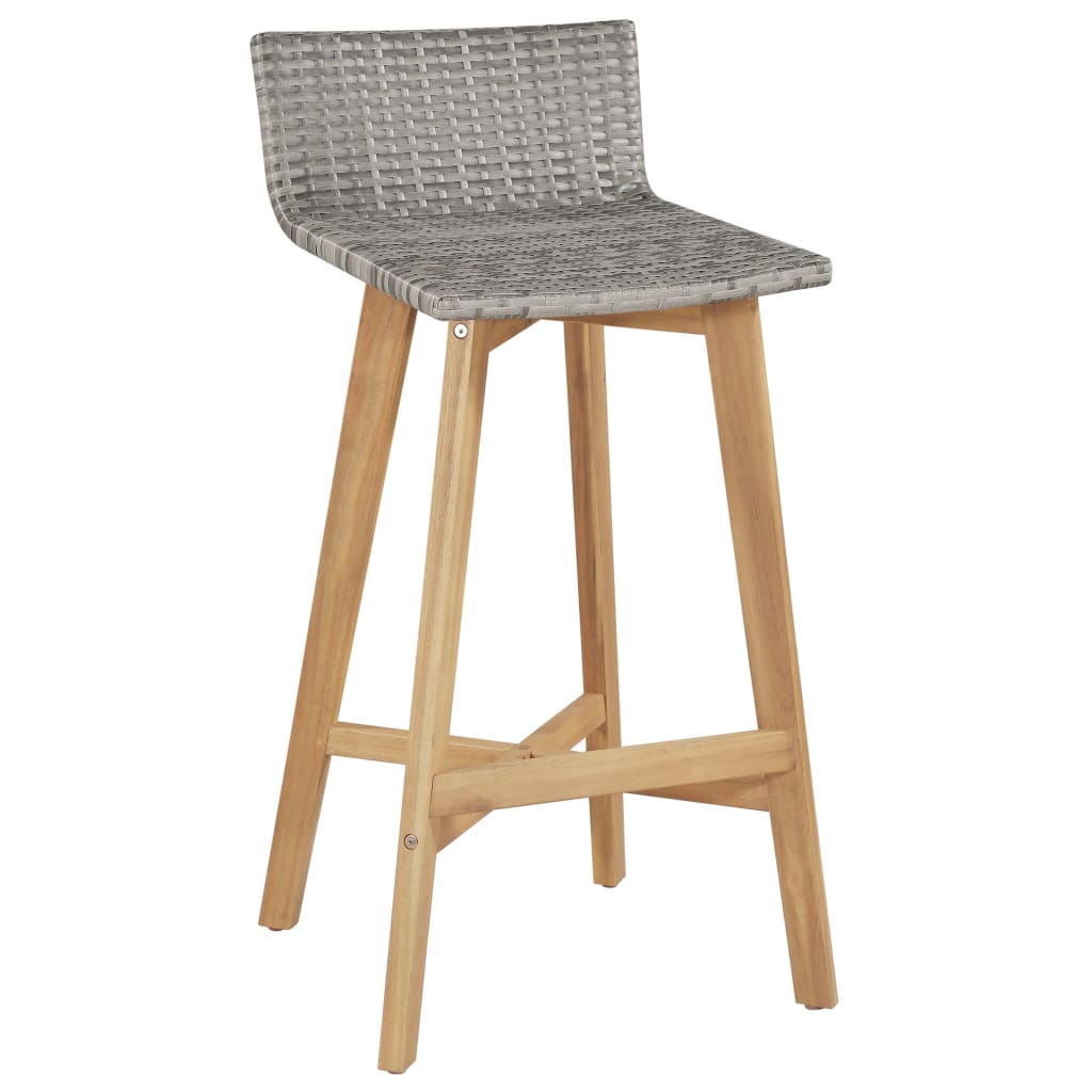 vidaXL Cadeiras de bar 2 pcs madeira acácia maciça