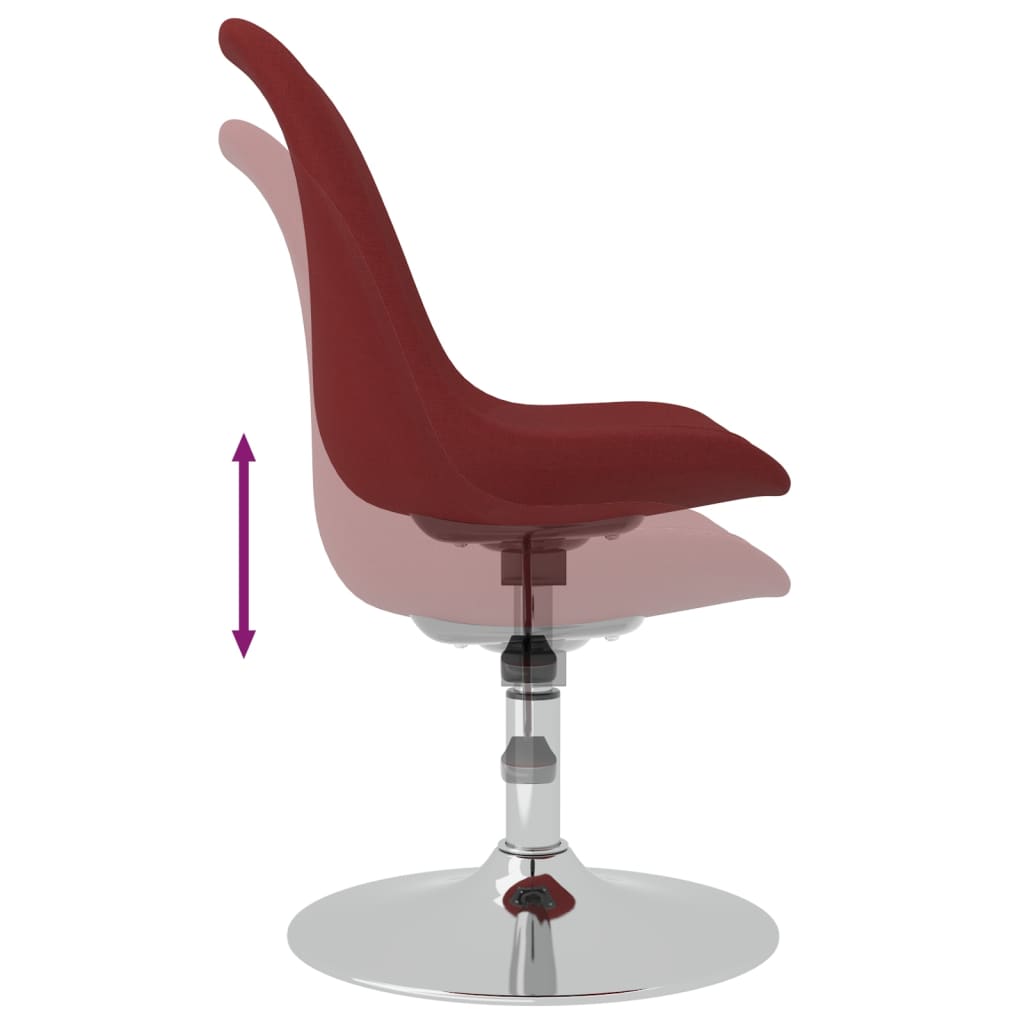 vidaXL Cadeiras de jantar giratórias 4 pcs tecido vermelho tinto