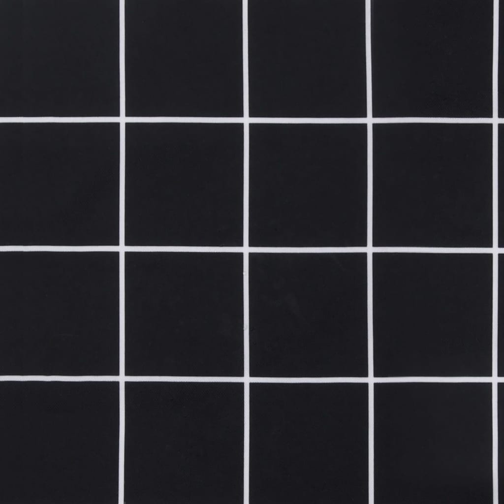 vidaXL Almofadão p/ banco jardim 110x50x7cm tecido padrão xadrez preto