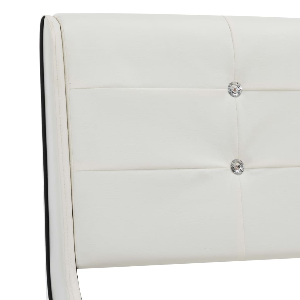vidaXL Cama com colchão 180x200 cm couro artificial branco