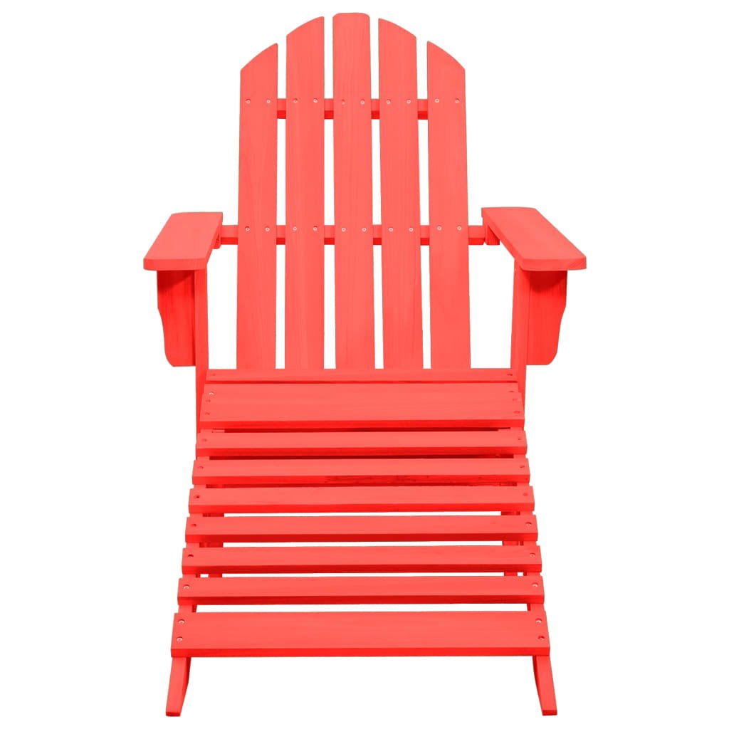 vidaXL Cadeira de jardim Adirondack c/ otomano abeto maciço vermelho