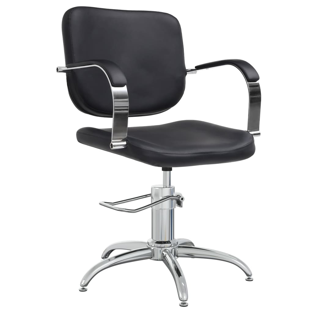 vidaXL Cadeira de cabeleireiro couro artificial preto