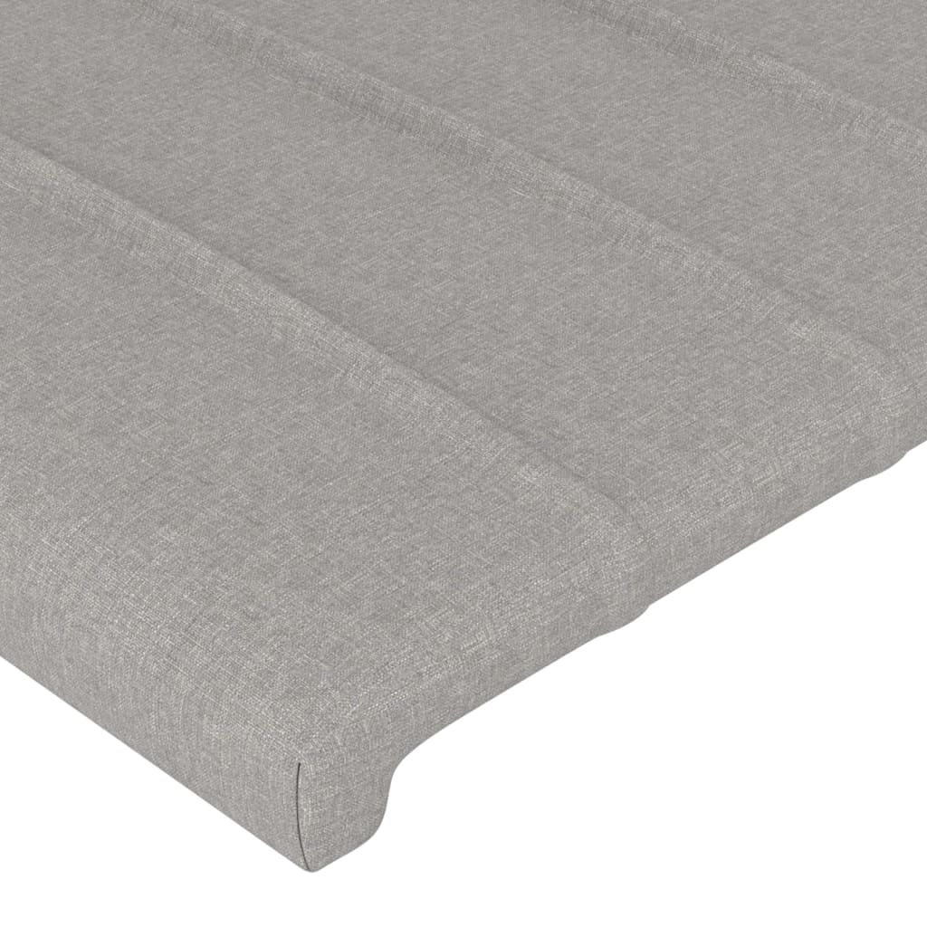 vidaXL Cabeceira de cama c/ abas tecido 83x16x78/88 cm cinzento-claro