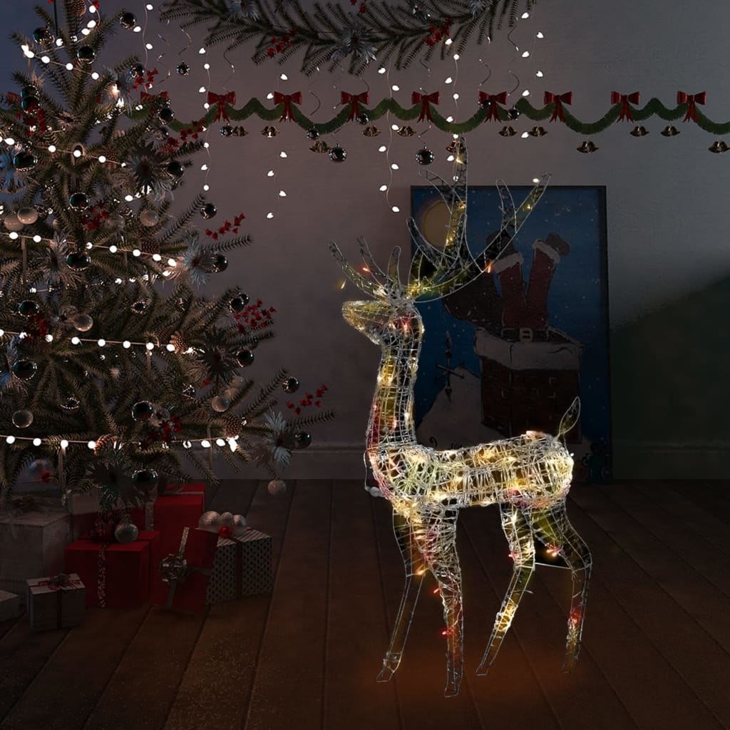 vidaXL Rena decorativa de Natal 140 LEDs 120 cm acrílico colorido