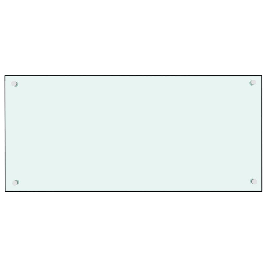 vidaXL Painel anti-salpicos de cozinha 90x40 cm vidro temperado branco