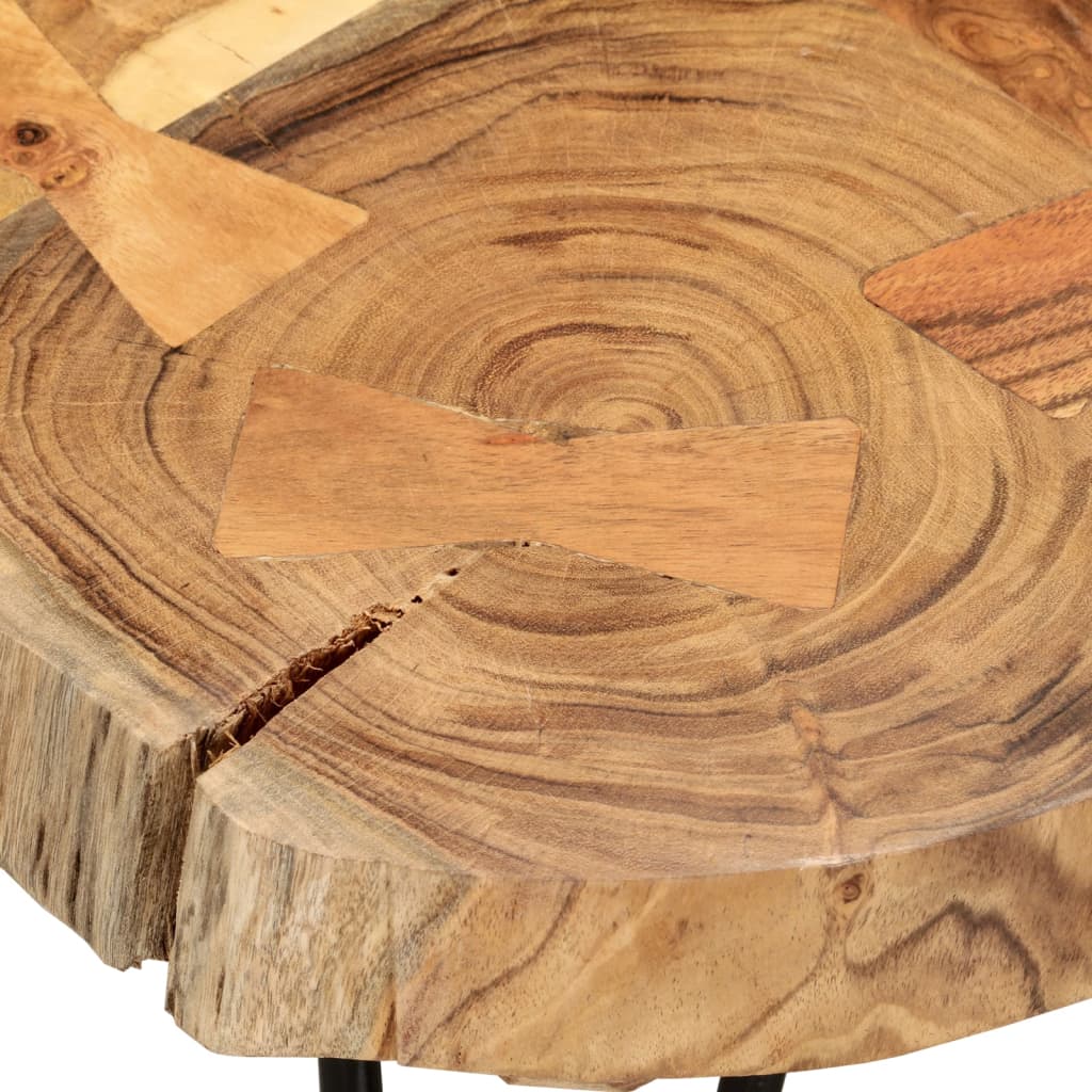 vidaXL Mesa de centro 4 troncos 36 cm madeira de acácia maciça