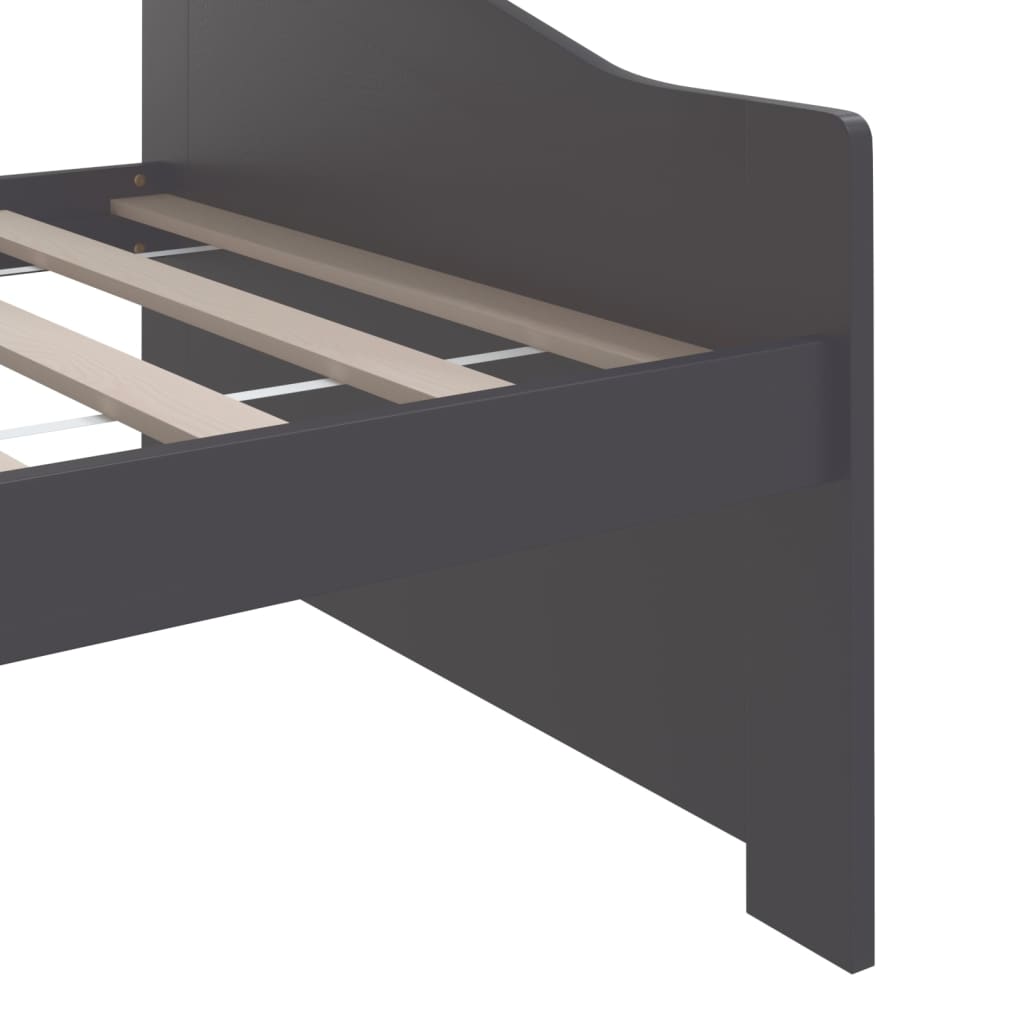 vidaXL Sofá-cama de 3 lugares 90x200 cm pinho maciço cinzento-escuro