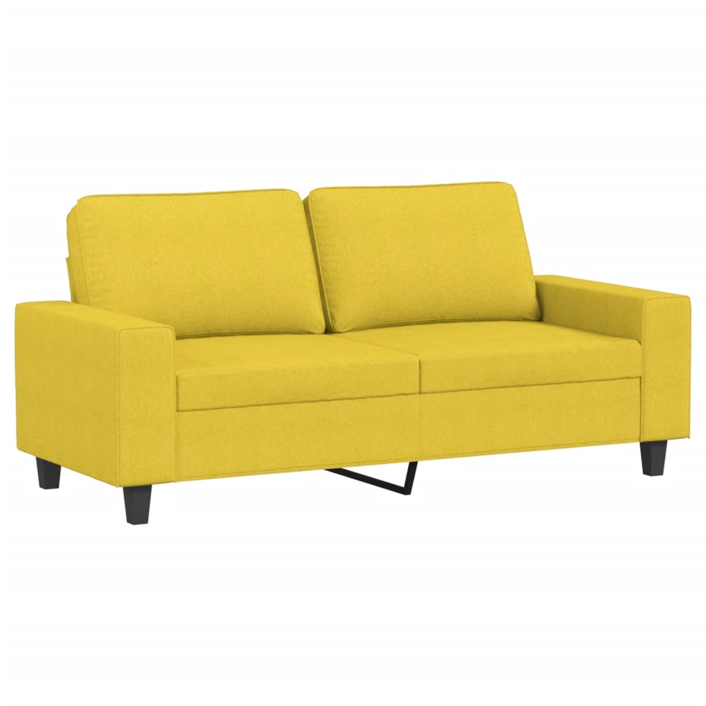 vidaXL 2 pcs conjunto de sofás tecido amarelo-claro
