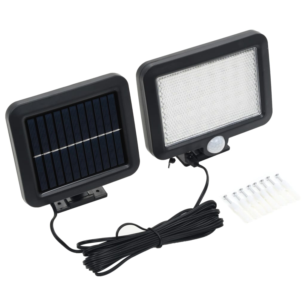 vidaXL Candeeiro solar com sensor de movimento luzes LED brancas