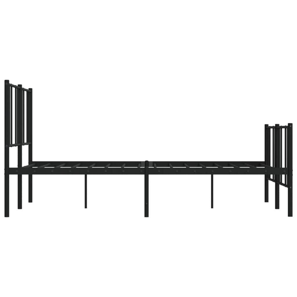 vidaXL Estrutura de cama com cabeceira e pés 135x190 cm metal preto