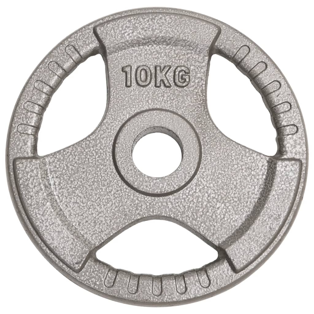 vidaXL Discos de musculação olímpicos 2 pcs 20 kg ferro fundido
