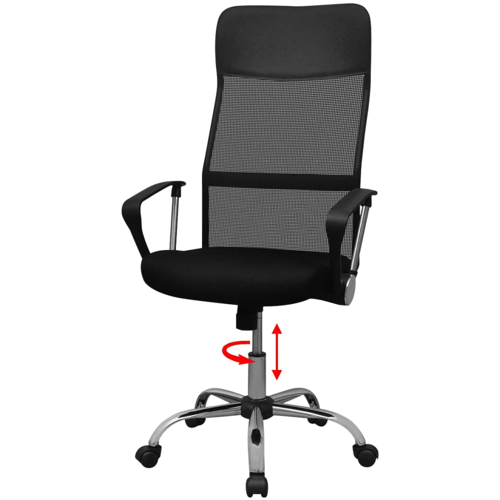 vidaXL Cadeira de escritório PU 61,5 x 60 cm preto