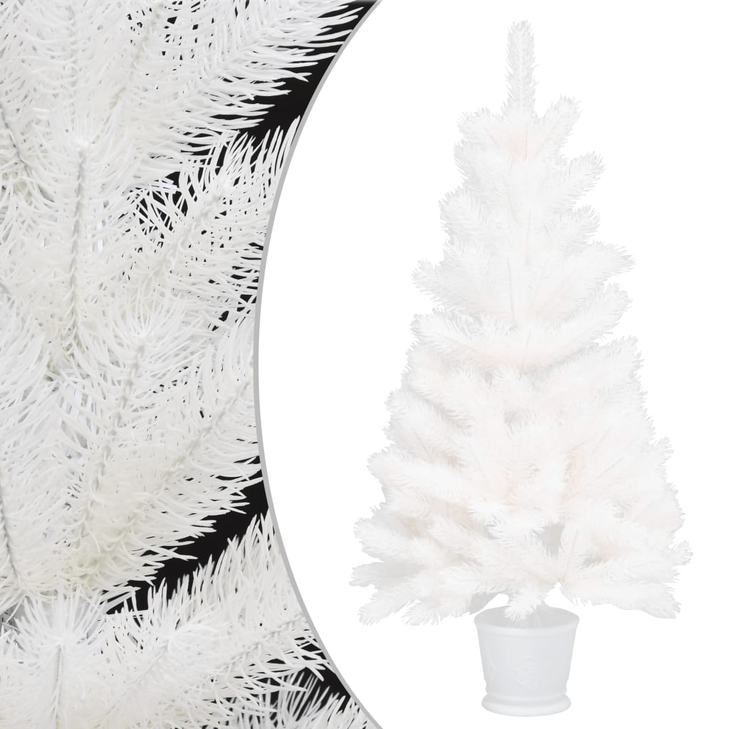 vidaXL Árvore Natal artificial pré-iluminada 90 cm branco