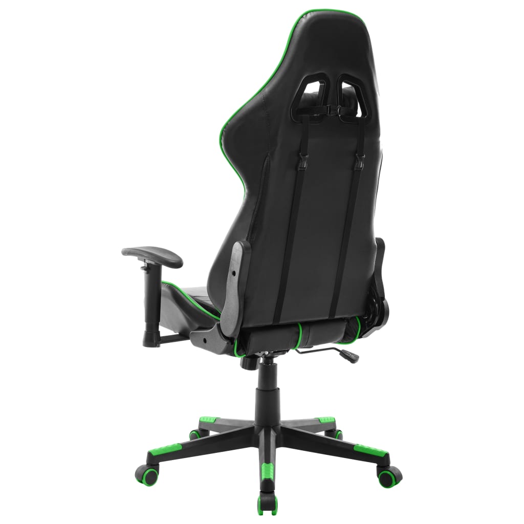 vidaXL Cadeira de gaming couro artificial preto e verde