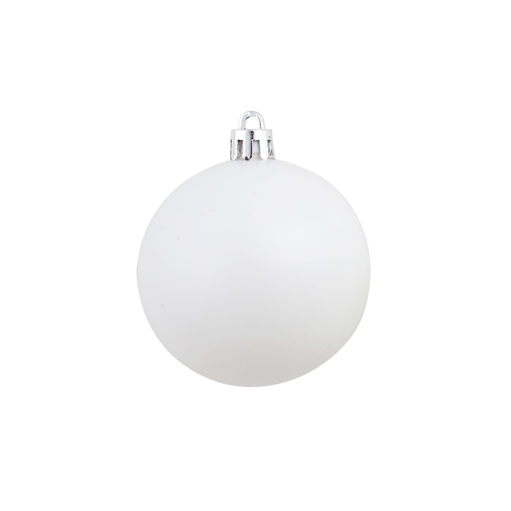 vidaXL Conjunto de bolas de natal 100 pcs 3/4/6 cm branco/cinzento