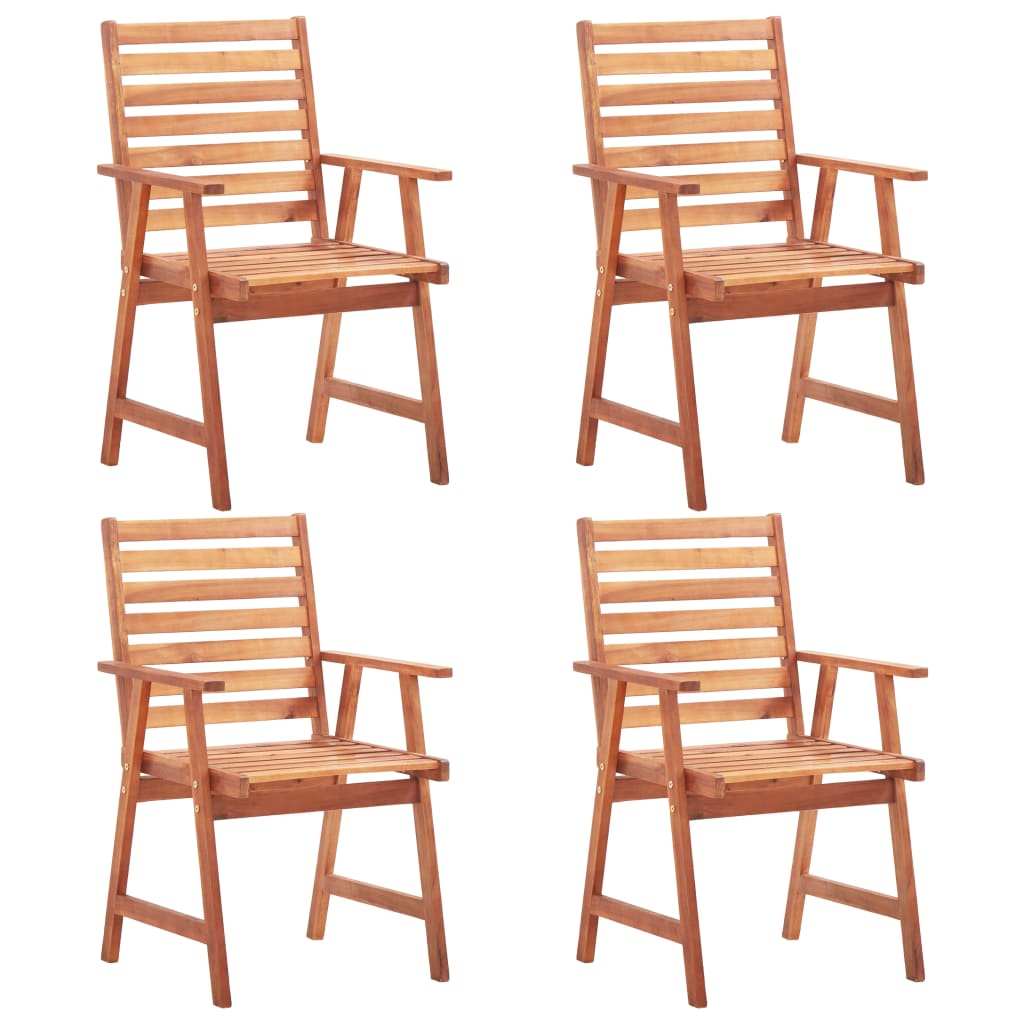 vidaXL Cadeiras jantar p/ jardim 4 pcs madeira de acácia maciça