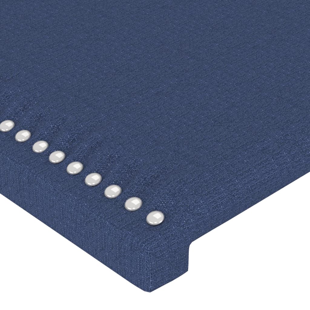 vidaXL Cabeceira cama c/ LED tecido 100x5x118/128 cm azul