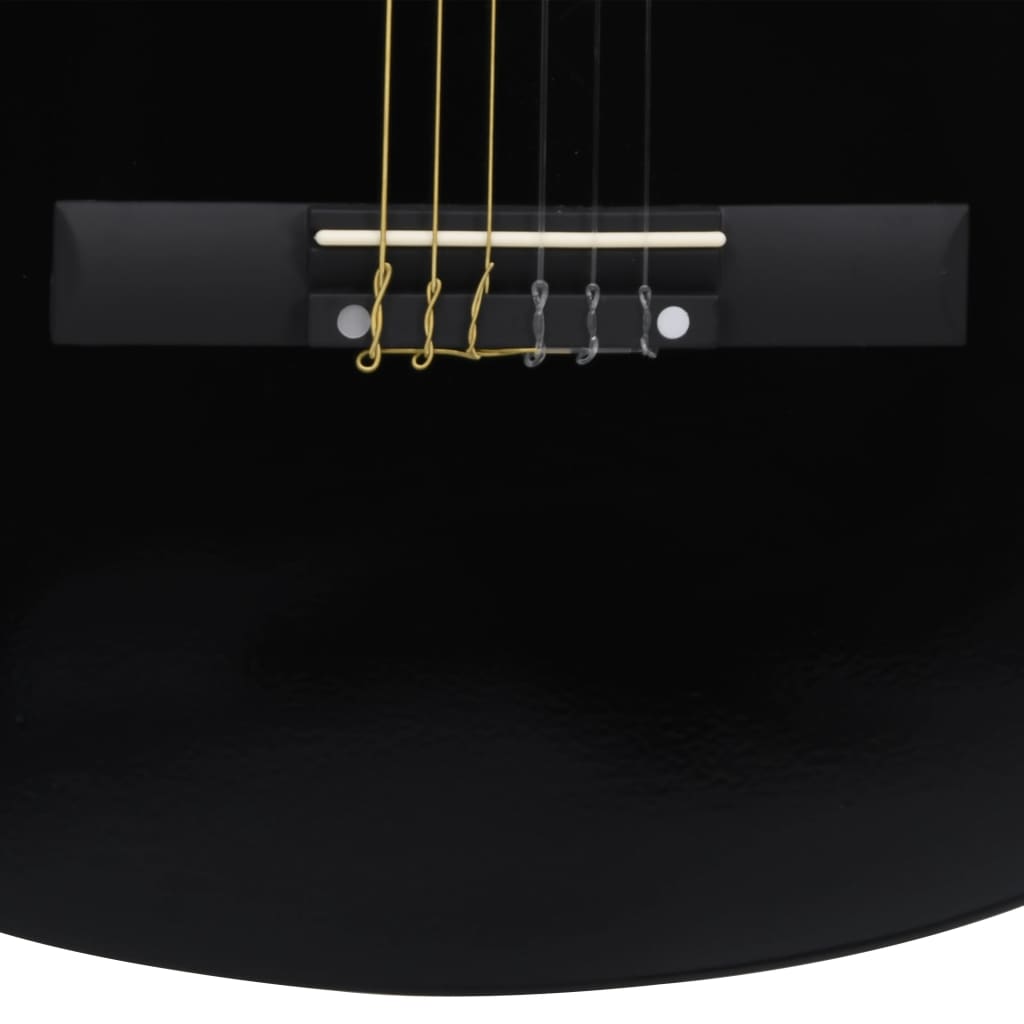 vidaXL 8 pcs conjunto guitarra clássica iniciantes 1/2 34" preto
