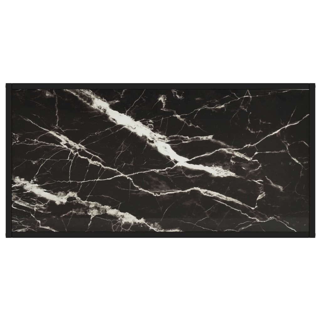 vidaXL Mesa de centro 100x50x35 cm vidro mármore preto