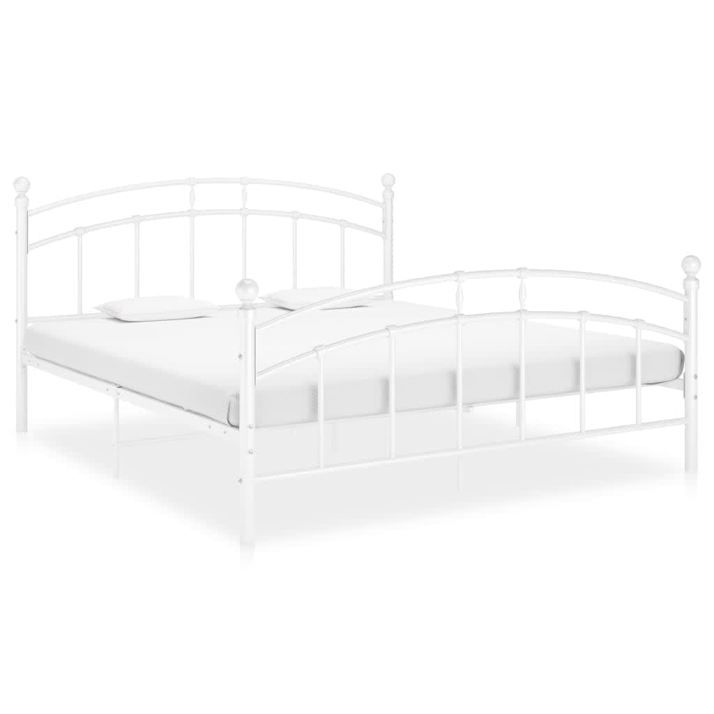 vidaXL Estrutura de cama em metal 180x200 cm branco