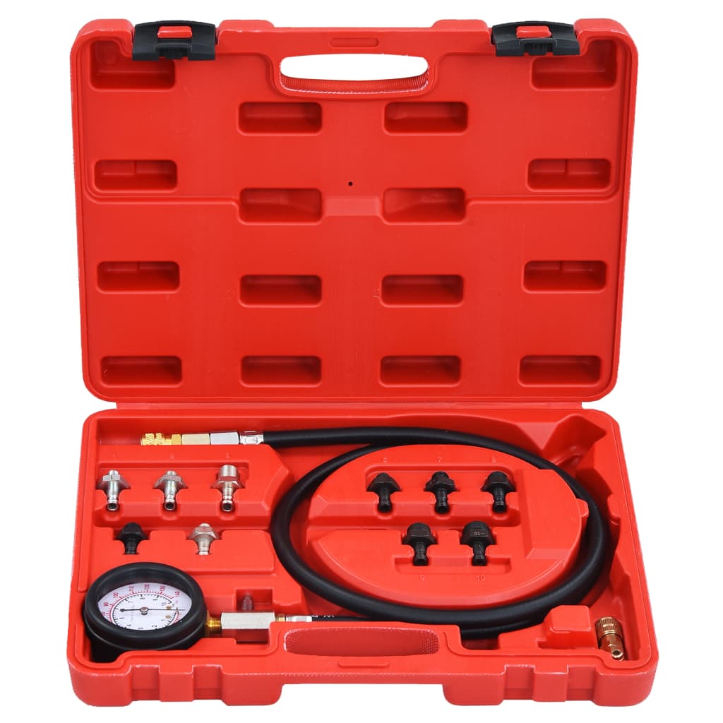 vidaXL Kit de teste medidor de pressão do óleo 12 pcs