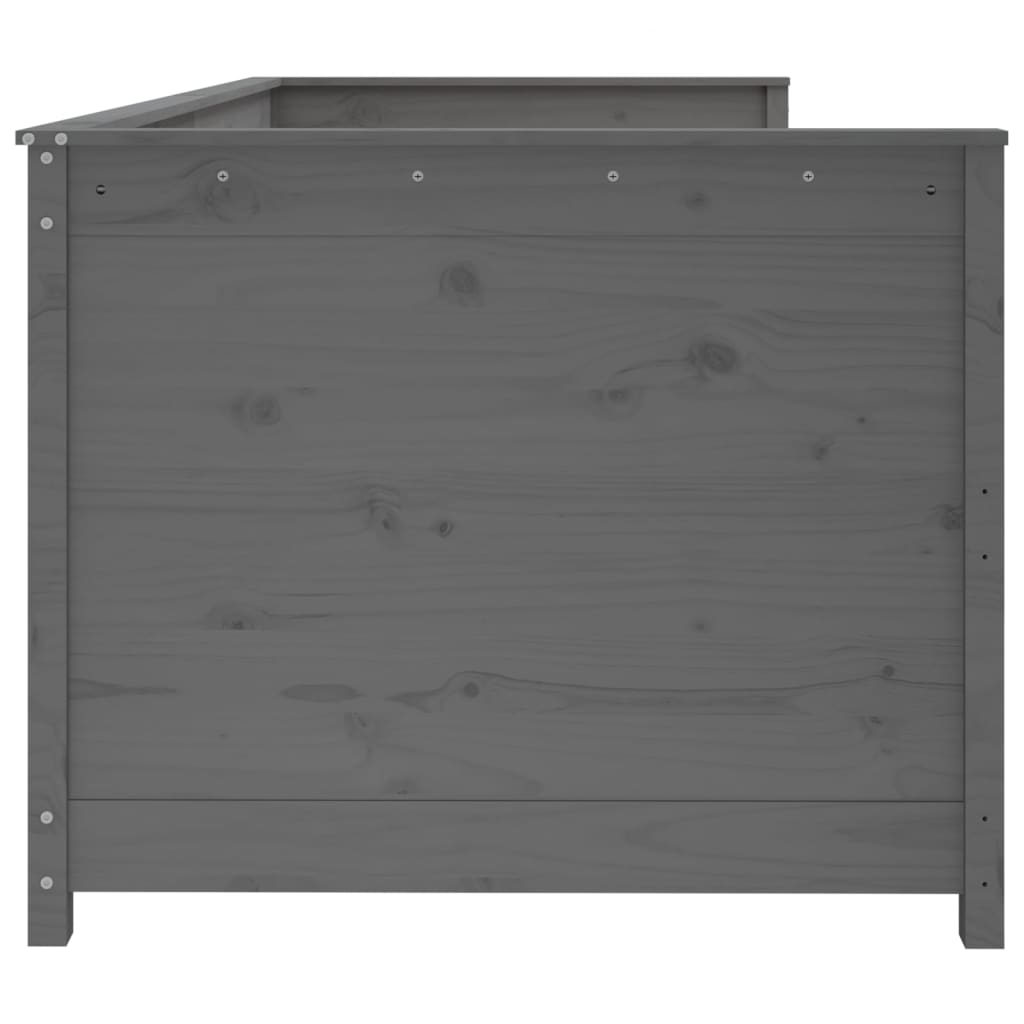 vidaXL Sofá-cama 90x190 cm madeira de pinho maciça cinzento