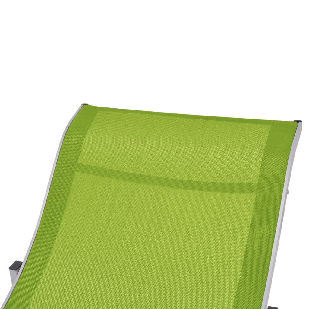 vidaXL Espreguiçadeiras dobráveis 2 pcs textilene verde