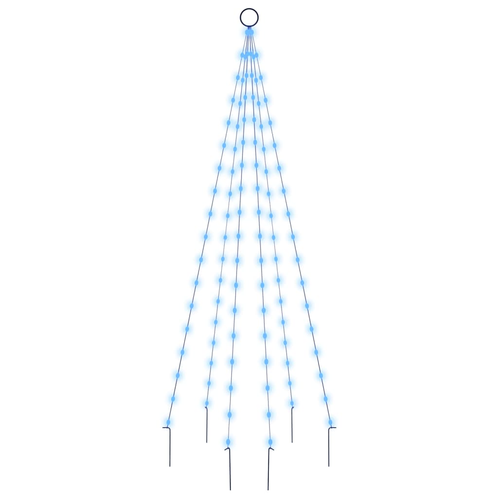 vidaXL Árvore de Natal mastro de bandeira 108 LEDs 180cm azul