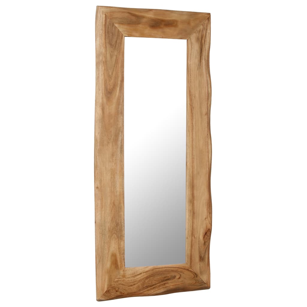 vidaXL Espelho de parede 50x110 cm madeira de acácia maciça