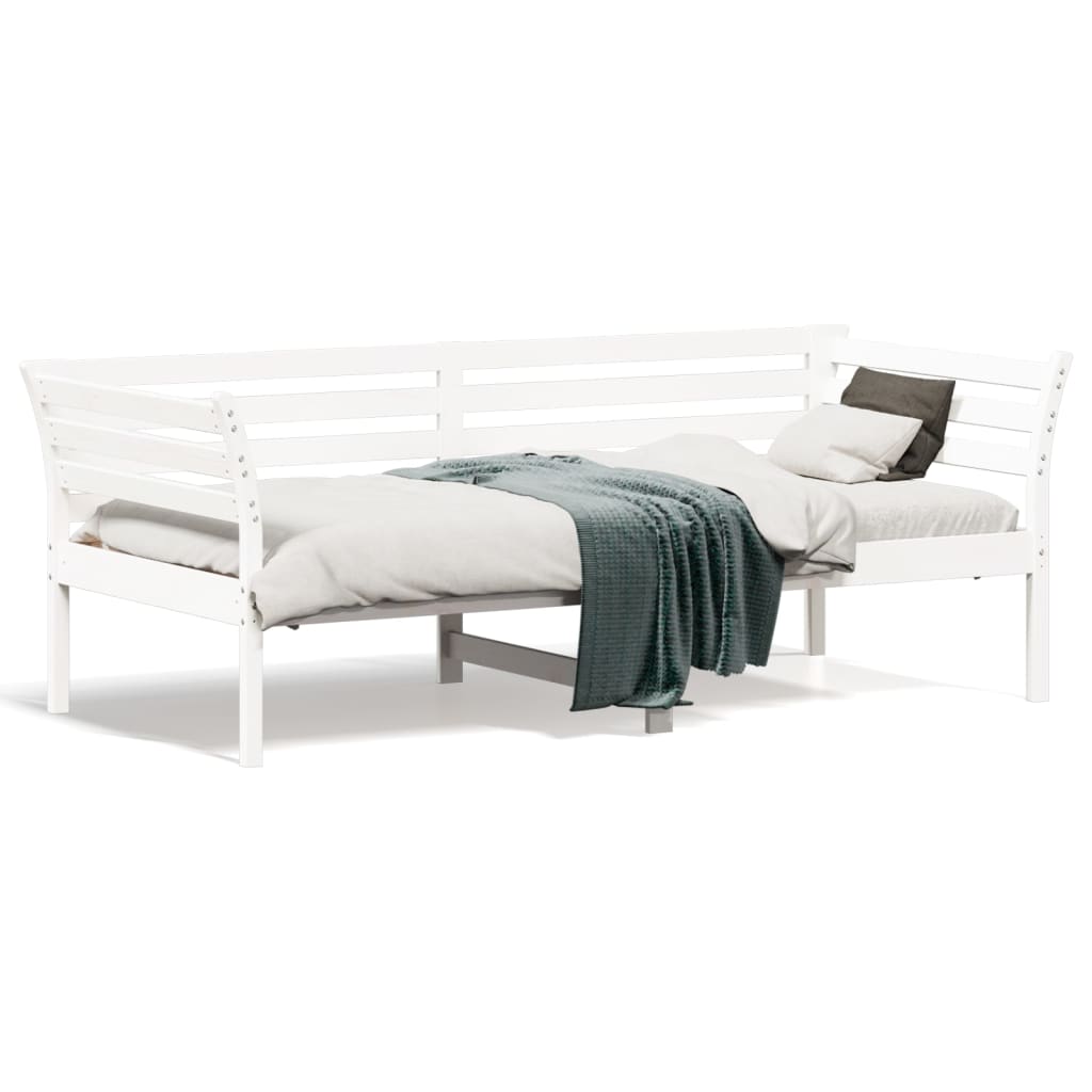 vidaXL Sofá-cama 90x190 cm madeira de pinho maciça branco