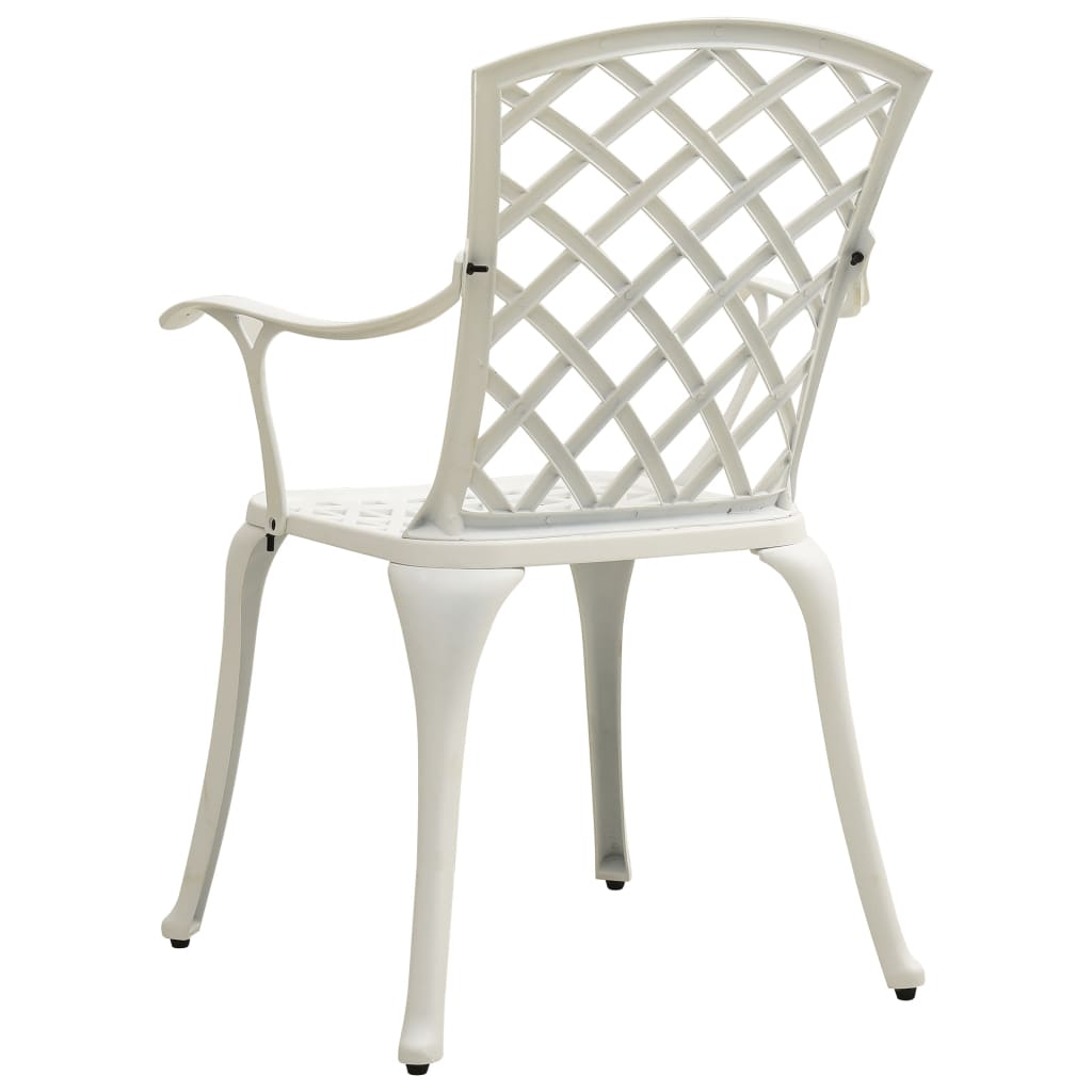 vidaXL Cadeiras de jardim 6 pcs alumínio fundido branco
