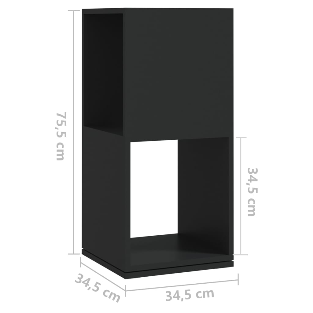 vidaXL Armário giratório 34,5x34,5x75,5 cm aglomerado preto