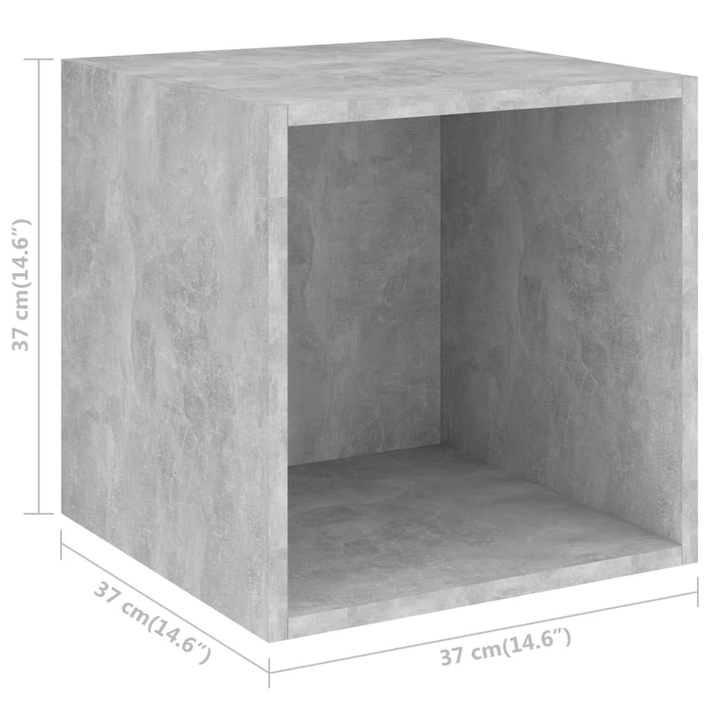 vidaXL Armário de parede 37x37x37 cm contraplacado cinzento cimento