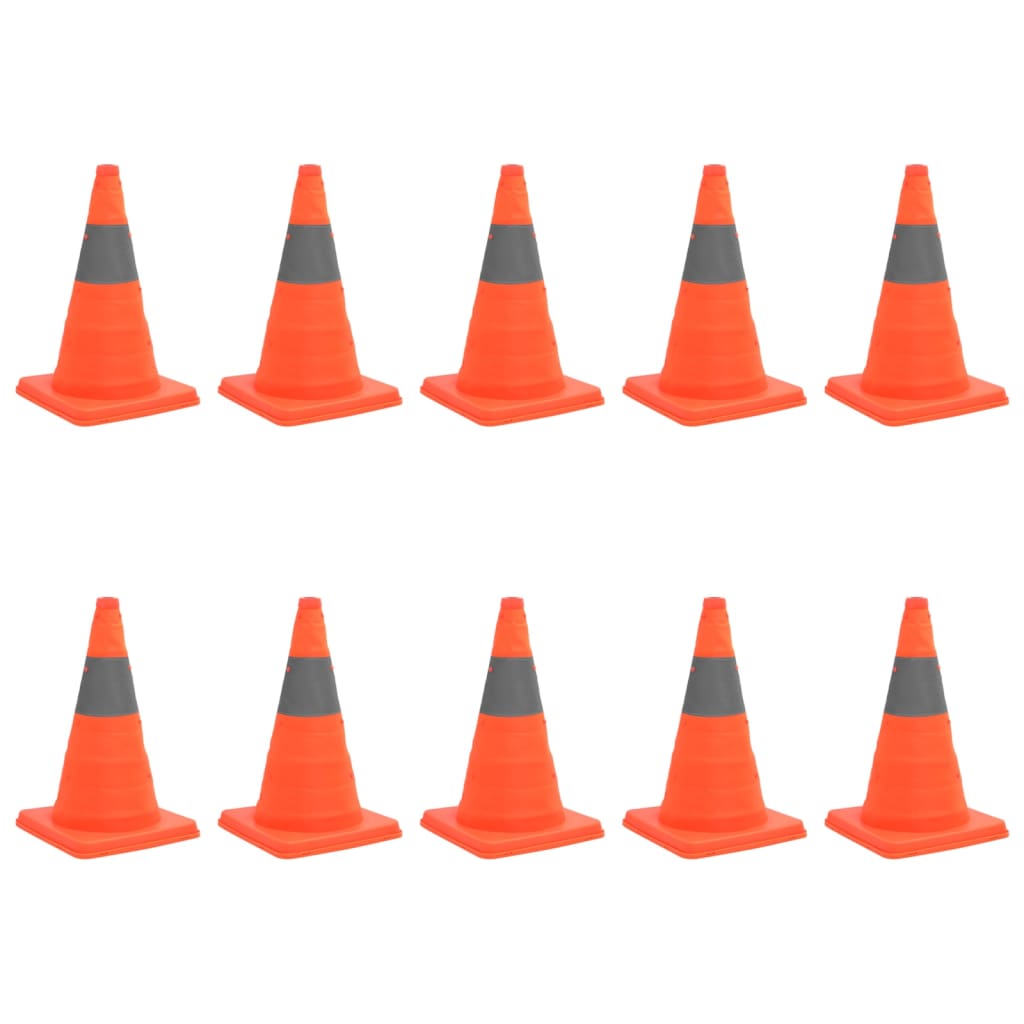 vidaXL Cones de sinalização pop-up 10 pcs 42 cm