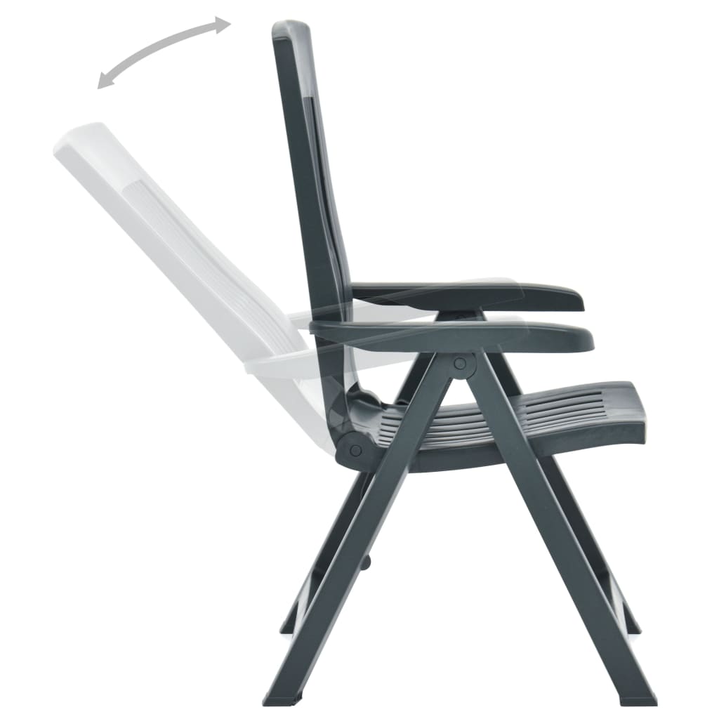 vidaXL Cadeiras de jardim reclináveis 2 pcs plástico verde