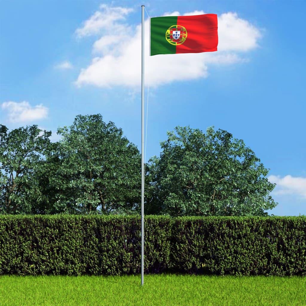 vidaXL Bandeira de Portugal com mastro de alumínio 4 m