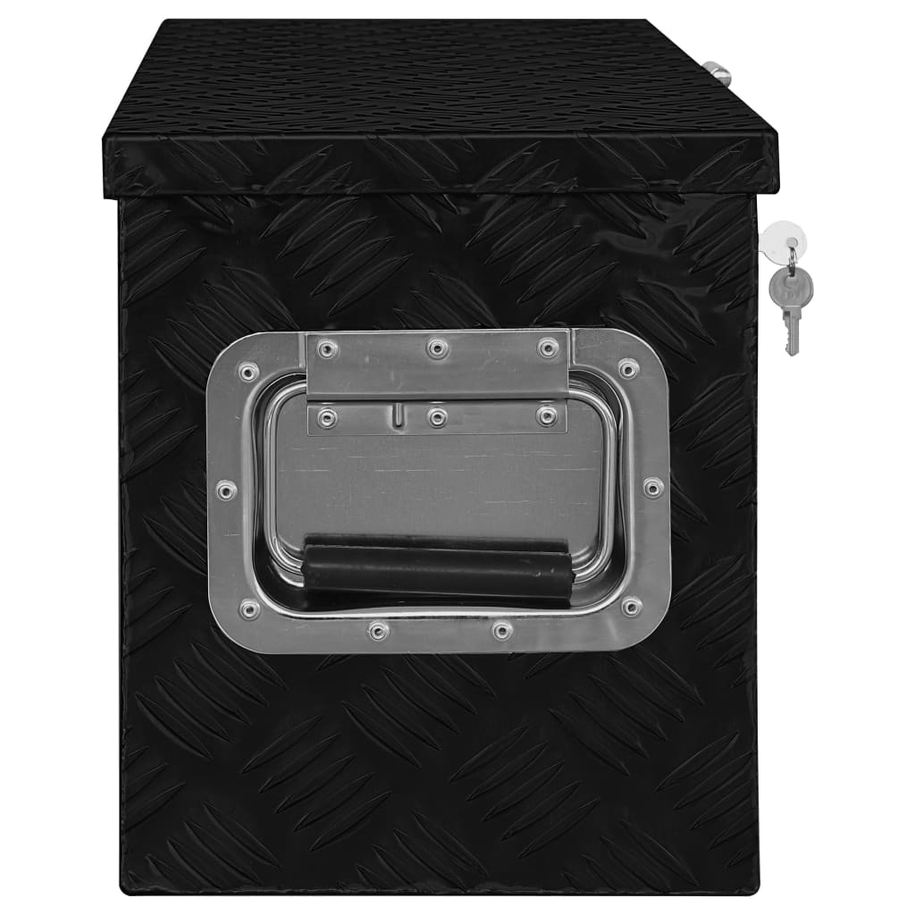 vidaXL Caixa de alumínio 80x30x35 cm preto