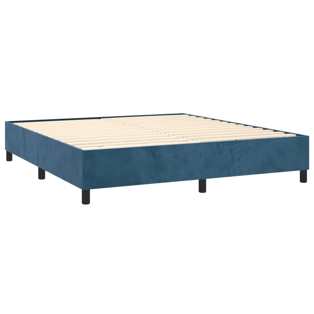 vidaXL Estrutura de cama 200x200 cm veludo azul-escuro