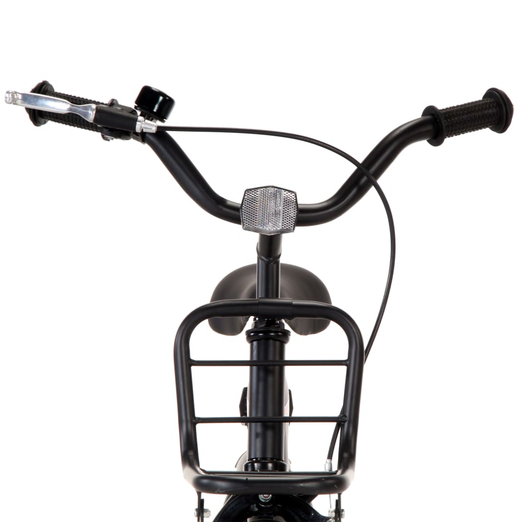 vidaXL Bicicleta criança c\ plataforma frontal roda 12" preto/laranja