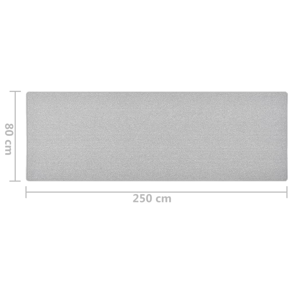 vidaXL Tapete/passadeira 80x250 cm cinzento-claro