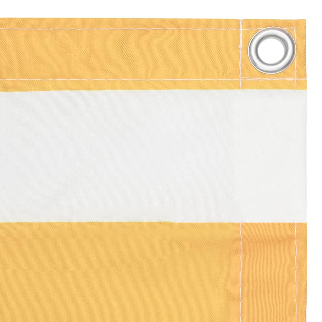 vidaXL Tela de varanda 75x400 cm tecido Oxford branco e amarelo