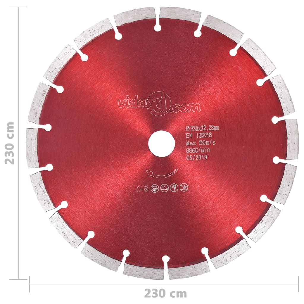 vidaXL Disco de corte de diamante aço 230 mm
